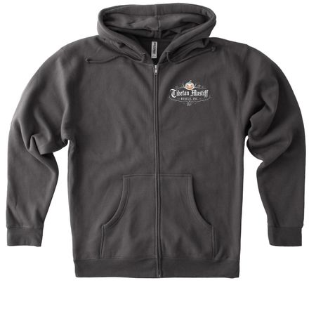 Gothic Mastiff, a Solid Charcoal Heavyweight Zip Up Hoodie