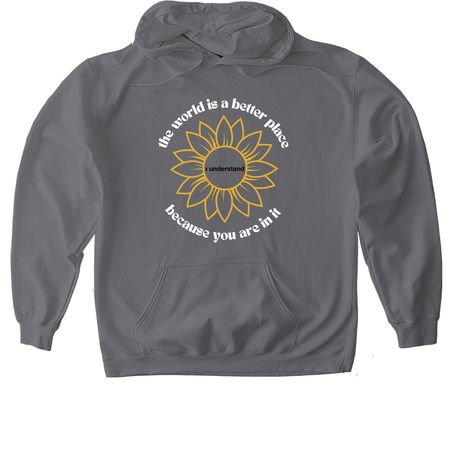 Because You Are Here, a Charcoal Gildan Softstyle Pullover Hoodie