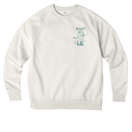 Limited Edition Green & White, a White Sand Allmade Organic CVC Crewneck Sweatshirt