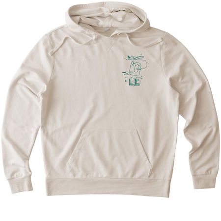 Limited Edition Green & White, a White Sand Allmade Organic French Terry Pullover Hoodie