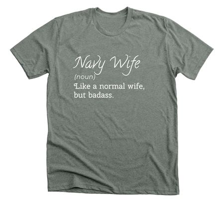 Navy Wife, a Deep Heather Premium Unisex Tee