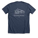 Groundbreakers Tee, a Heather Navy Premium Unisex Tee (back-view)