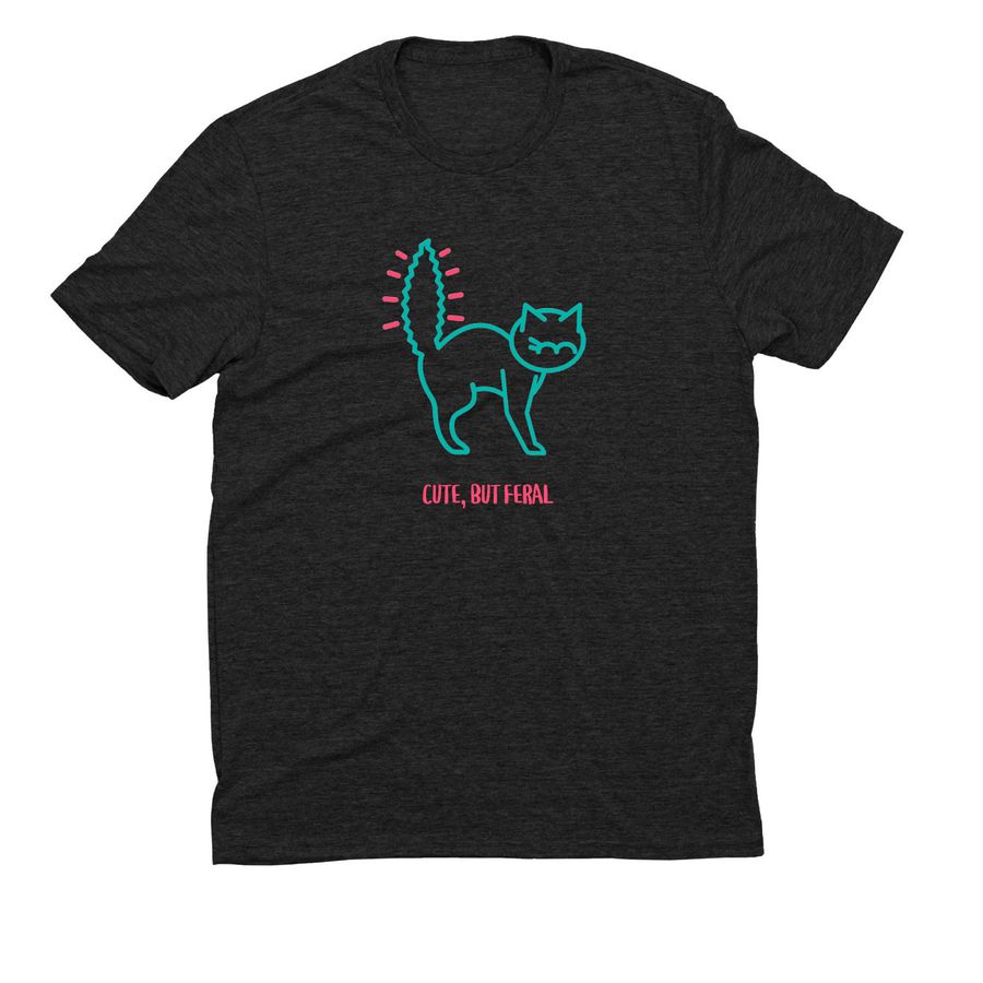 Cute, But Feral, a Space Black Allmade Eco Triblend Unisex Tee