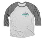 First Step Volunteer, a Premium Heather and Heather White 3/4 Sleeve Baseball Tee (back-view)
