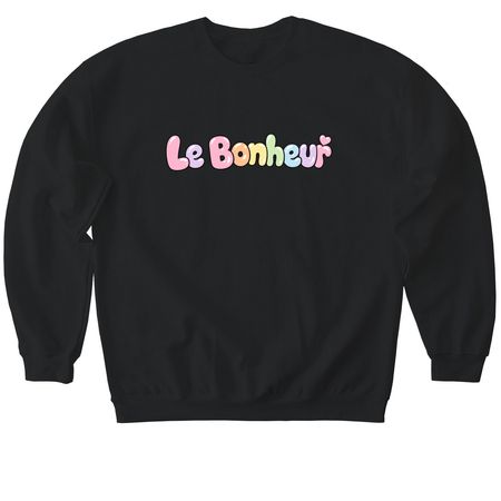 Le Bonheur: bubble&nbsp;, a Black Softstyle Crewneck Sweatshirt