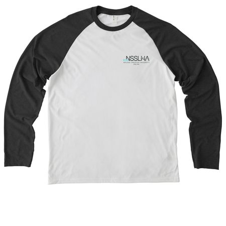 2026 Chapter Shirt, a Space Black/ Bright White Allmade Eco Triblend Colorblock Raglan Long Sleeve Tee