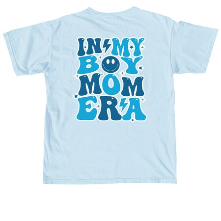 Groovy Boy Mom Shirt, a Chambray Comfort Colors Unisex Tee (back-view)