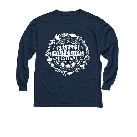 Multi-Cultural Festival Shirt, a Navy Youth Long Sleeve Tee