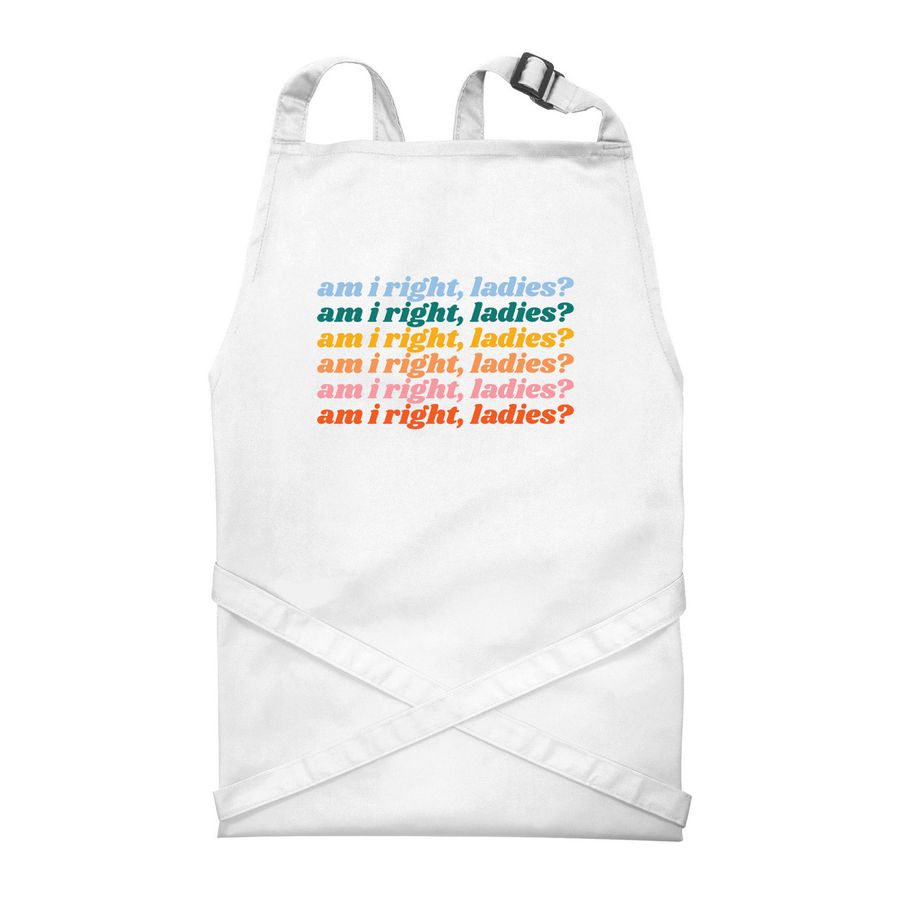 Am I right aprons!, a White Recycled Bib Apron