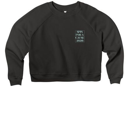 Spin For A Cause Blue, a Black Women's Premium Cropped Raglan Sweatshirt