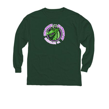 Youth-Sized Cragmont Dragon Gear, a Forest Green Youth Long Sleeve Tee