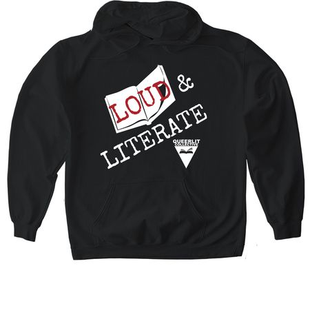 Loud & Literate, a Black Gildan Softstyle Pullover Hoodie