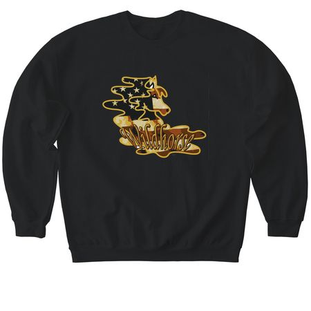 Wildhorse Flag Horse, a Black Softstyle Crewneck Sweatshirt