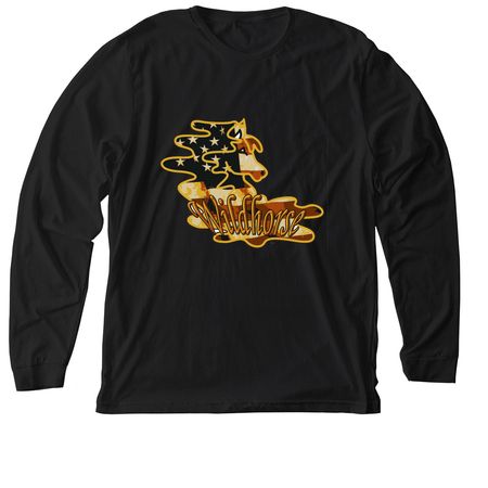 Wildhorse Flag Horse, a Solid Black Blend Premium Long Sleeve Tee