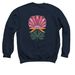 Abstract flower illustration&nbsp;, a Navy Crewneck Sweatshirt (back-view)