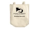 tnr word cloud, a Natural Over-the-Shoulder Shopping Tote Bag (back-view)