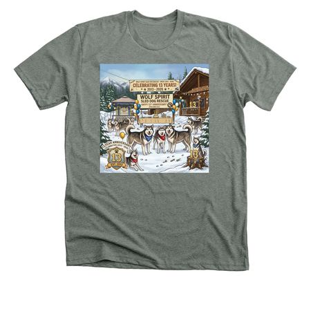 13th Anniversary&nbsp; front, a Deep Heather Premium Unisex Tee