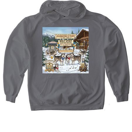 13th Anniversary&nbsp; front, a Charcoal Gildan Softstyle Pullover Hoodie
