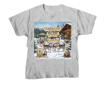 13th Anniversary&nbsp; front, a Sport Grey Youth Unisex Tee
