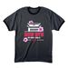 Large white logo front, a Dark Heather Grey/ Jet Black Cotton Ringer Tee