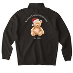 Holiday Mr. Teddy, a Black Midweight Quarter Zip Pullover (back-view)