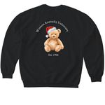 Holiday Mr. Teddy, a Black Softstyle Crewneck Sweatshirt (back-view)