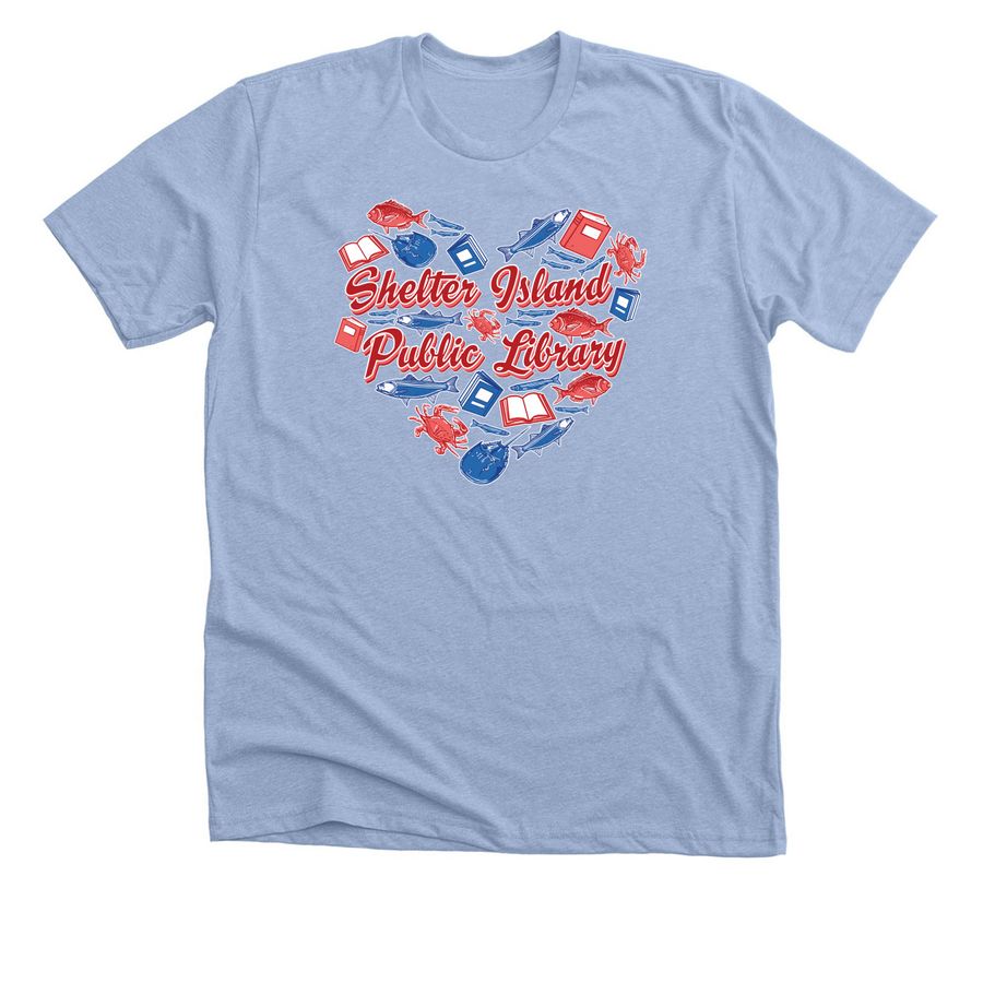Love Your Library!, a Heather Baby Blue Premium Unisex Tee