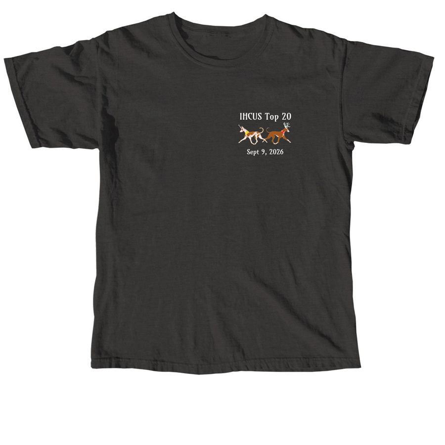 Ibizan Hound Top 20 Logo SM, a Pepper Comfort Colors Unisex Tee