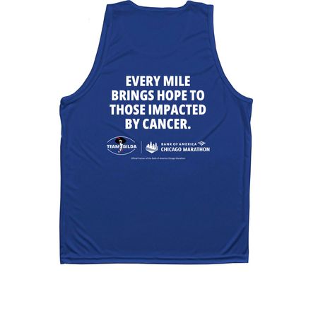Team Gilda: Laugh. Run. Heal., a True Royal Unisex Performance Tank (back-view)