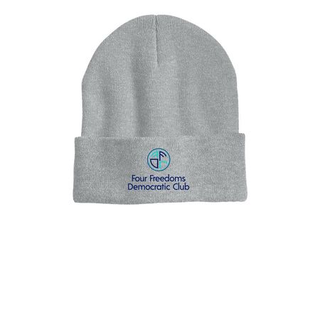 Four Freedoms Hat, a Heather Grey Printed Cuffed Beanie