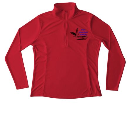 BMW Performance Wear, a True Red Women's Performance Quarter Zip Pullover