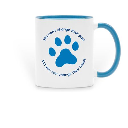 Change Their Future Mug, a Light Blue Two-Tone Ceramic Mug