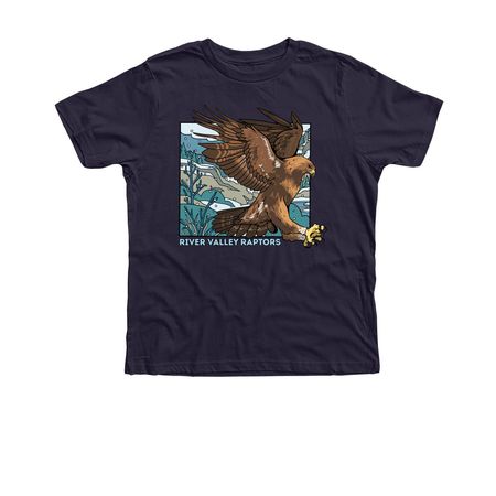 Valley Snowdrift: Golden Eagle, a Navy Premium Cotton Youth Tee