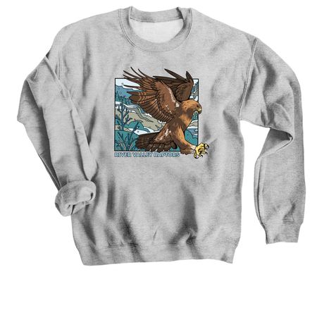Valley Snowdrift: Golden Eagle, a Sport Grey Crewneck Sweatshirt