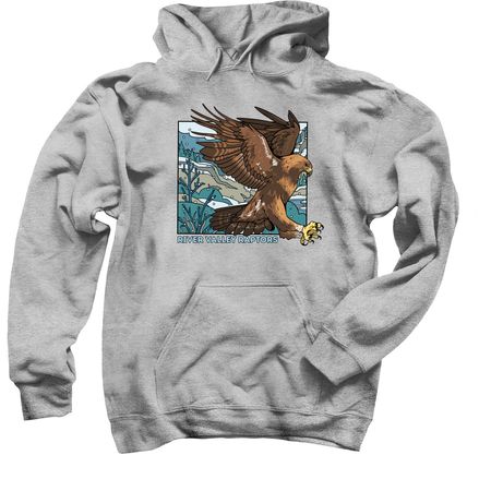 Valley Snowdrift: Golden Eagle, a Sport Grey Pullover Hoodie