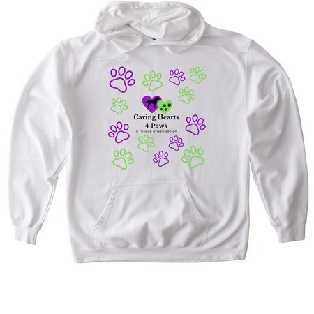 Paw Prints, a White Gildan Softstyle Pullover Hoodie