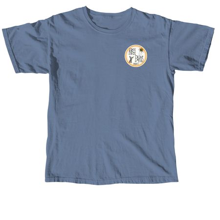 logo front and back, a Blue Jean Comfort Colors Unisex Tee