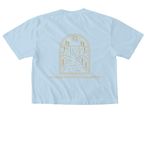 WRHC - Crop Tee & Tank, a Chambray Comfort Colors Boxy Tee (back-view)