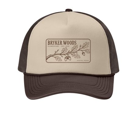 Heritage Oak Trucker, a Stone/ Coffee Bean Printed Foam Trucker Hat