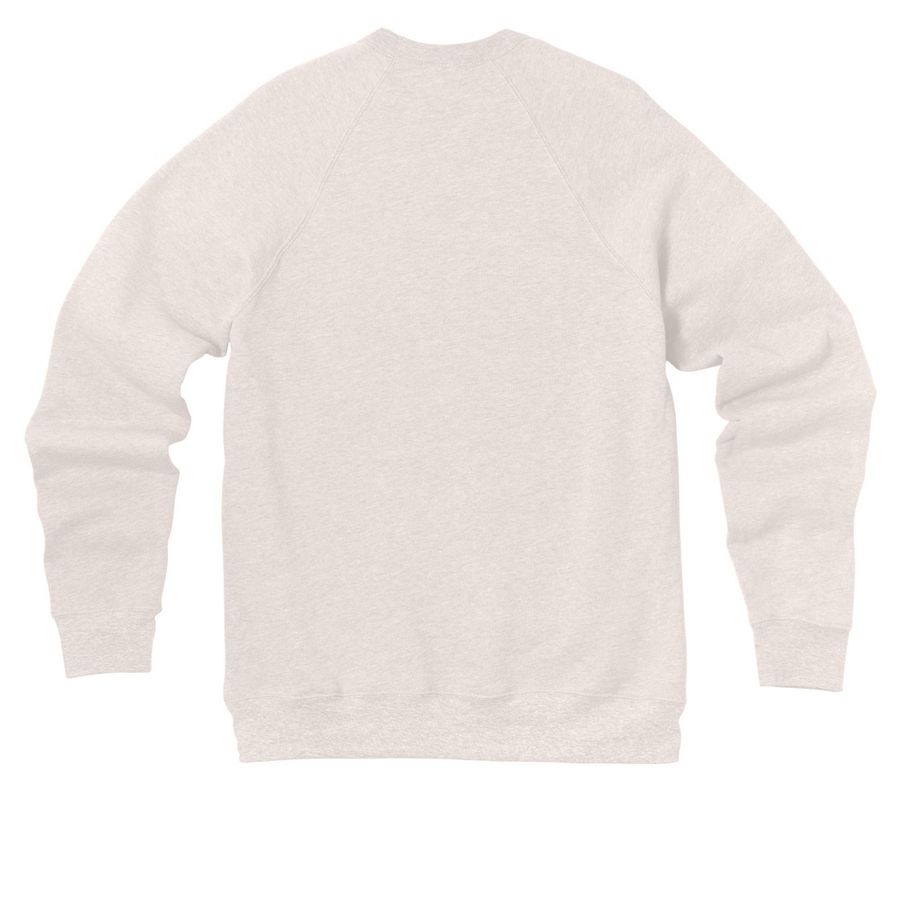 The Foundation Collection, a Heather Dust Premium Raglan Crewneck Sweatshirt (back-view)