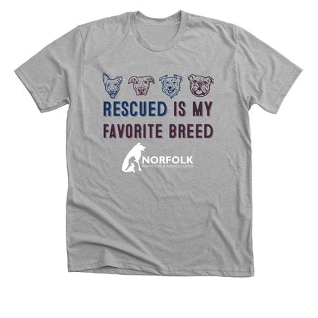 Rescued is my favorite breed, a Athletic Heather Premium Unisex Tee