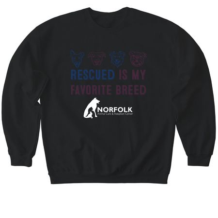 Rescued is my favorite breed, a Black Softstyle Crewneck Sweatshirt