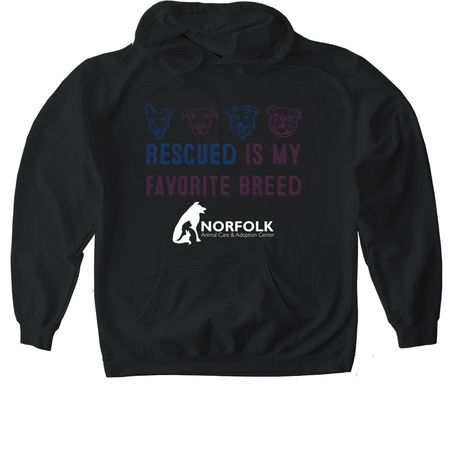 Rescued is my favorite breed, a Black Gildan Softstyle Pullover Hoodie