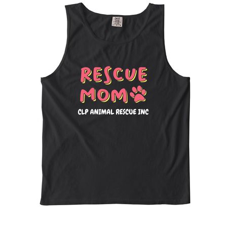 rescue mom tank, a Black Comfort Colors Tank Top