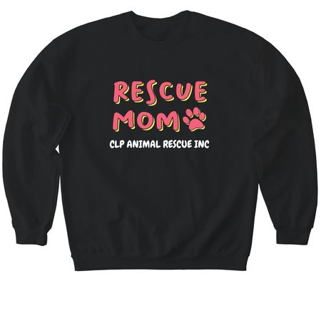 rescue mom tank, a Black Softstyle Crewneck Sweatshirt