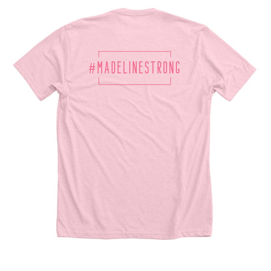 Stronger Than the Storm - Pink, a Heather Pink Premium Unisex Tee (back-view)