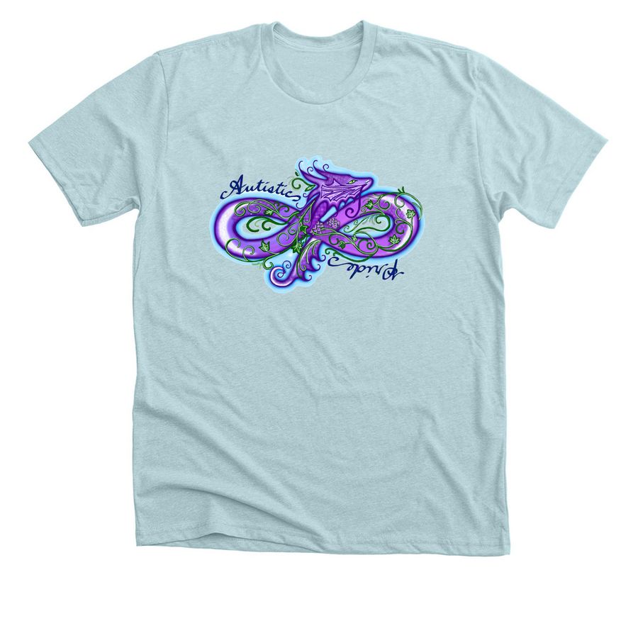 Infinity Dragon, a Heather Ice Blue Premium Unisex Tee