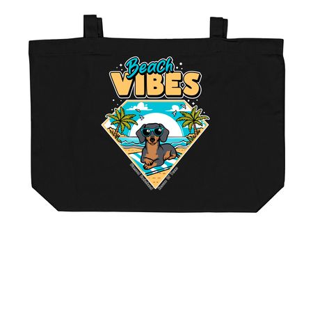 DDRTX Beach Vibes Tote, a Black Large Organic Cotton Tote Bag
