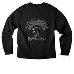 BHE Apparel, a Black Unisex Heavyweight Long Sleeve Tee (back-view)