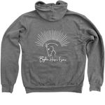 BHE Apparel, a Deep Heather Zip Up Hoodie (back-view)